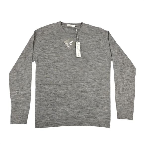 Daniele Alessandrini Other - Grey Daniele Alessandrini Sweater Mens IT 54 Gray Mohair Wool Crewneck Knit New